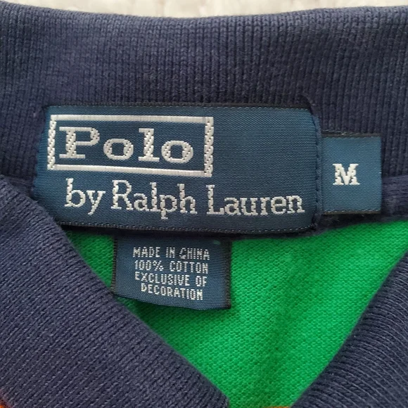 POLO RALPH LAUREN Vtg Y2K Multicolor Striped Polo M - Picture 4 of 6